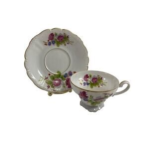 Vintage Occupied Japan Floral Teacup & Saucer Set